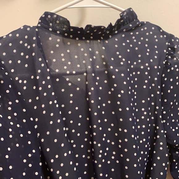Navy blue pokadot frock Midi Dress, cupshe small - Picture 2 of 3